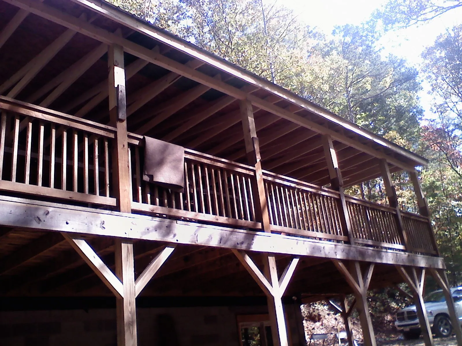 Timber framing under a new elevated porch and deck — Roof Leak Repair in Rowan by Roofing Brothers